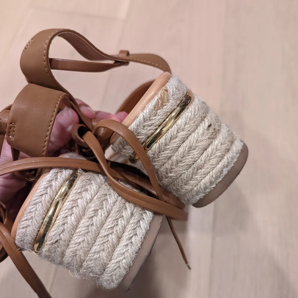 Women's Tan and Brown Espadrille Sandals
